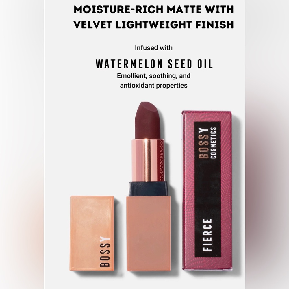 “BOSSY COSMETICS” FIERCE” Matte Lipstick - Deep Red